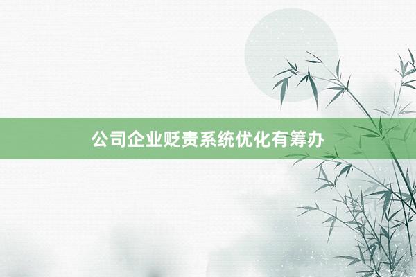 公司企业贬责系统优化有筹办