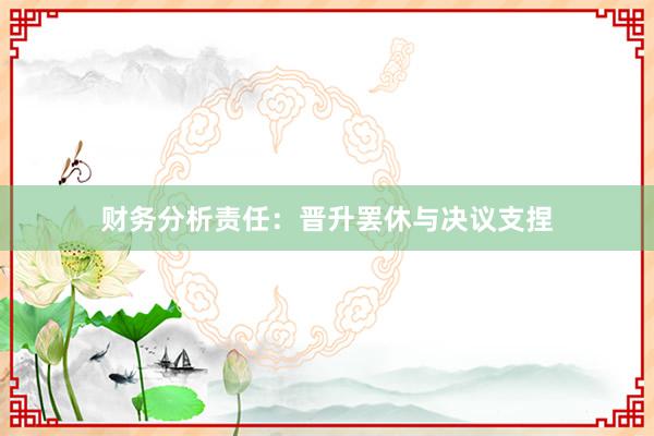 财务分析责任：晋升罢休与决议支捏